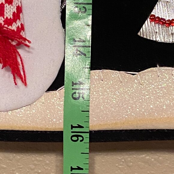 Winter Snowman & Christmas Tree Decorated Velvet Purse Handbag Black Beaded - Picture 9 of 12